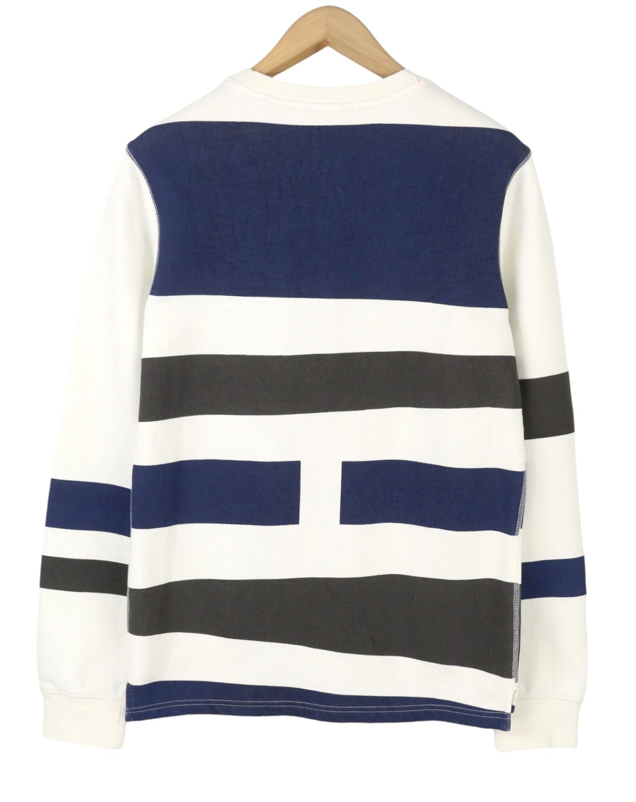 SCOTCH & SODA Men Sweatshirt XL White Striped Crew Neck Pull On