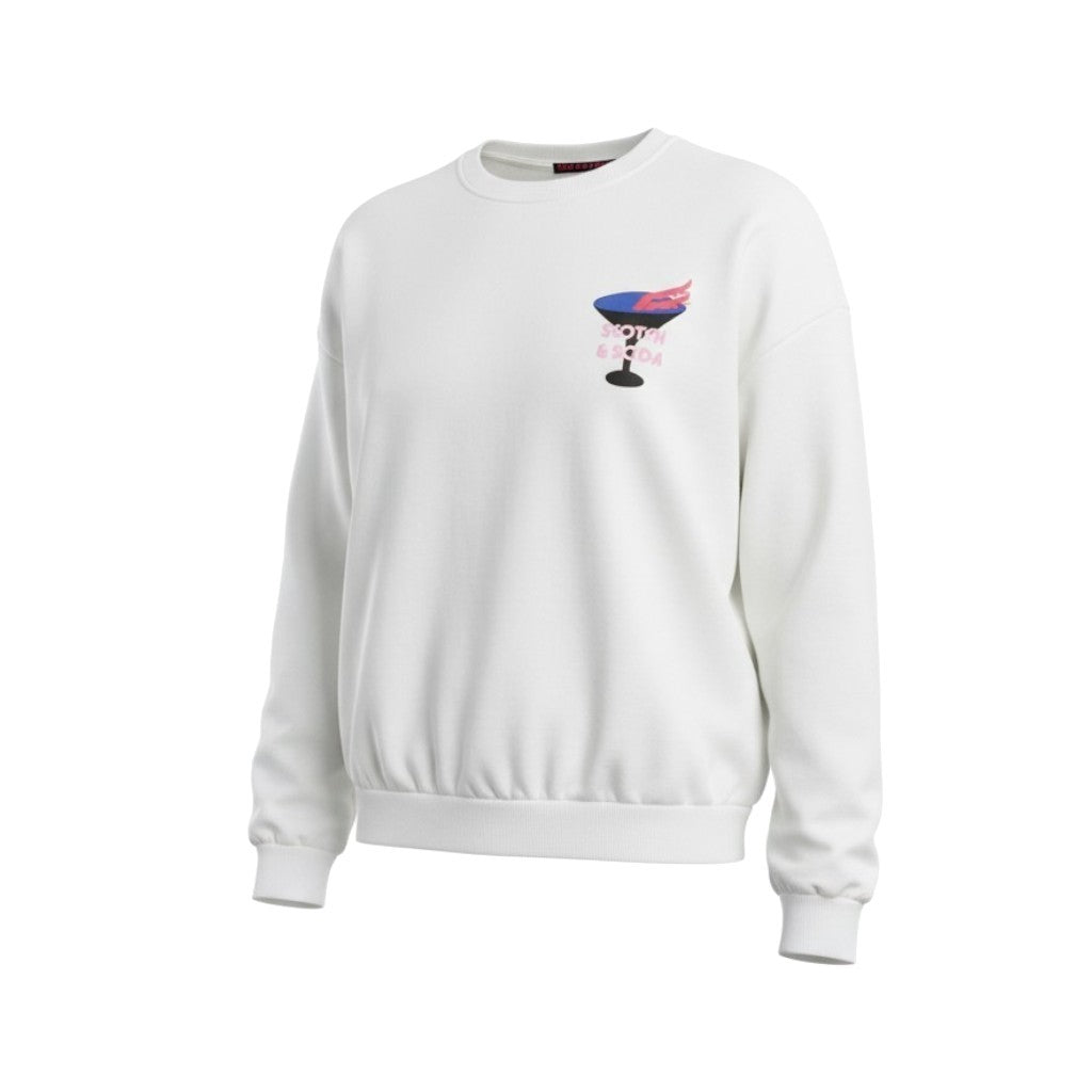 SCOTCH & SODA Men Sweatshirt L White Patterned Oversized Pull On