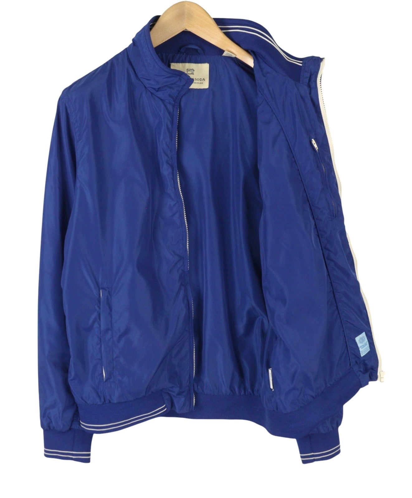 SCOTCH & SODA Men Jacket L Blue High Neck Full Zip Lightweight