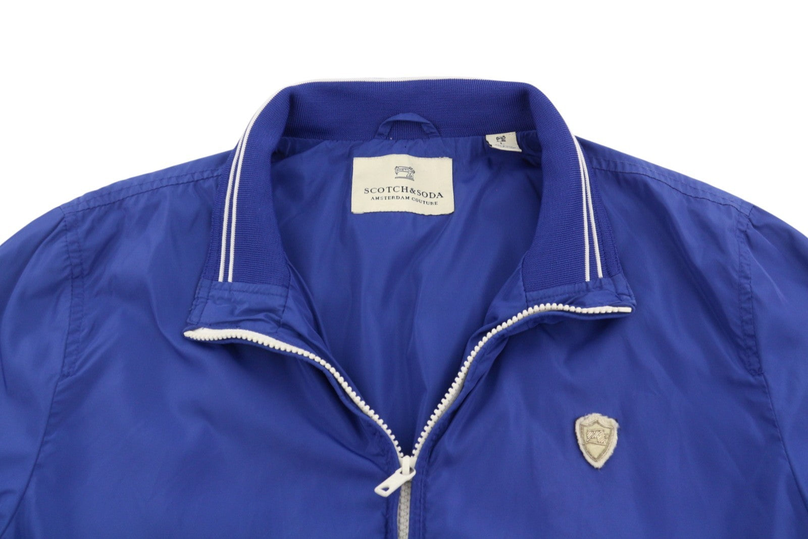 SCOTCH & SODA Men Jacket L Blue High Neck Full Zip Lightweight