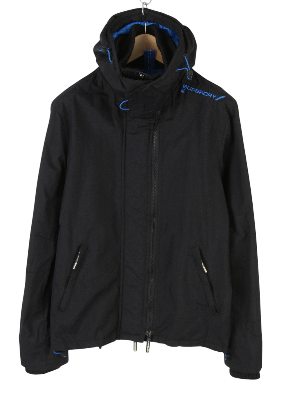 SUPERDRY Windcheater Men Jacket M Black Triple Zip Hooded