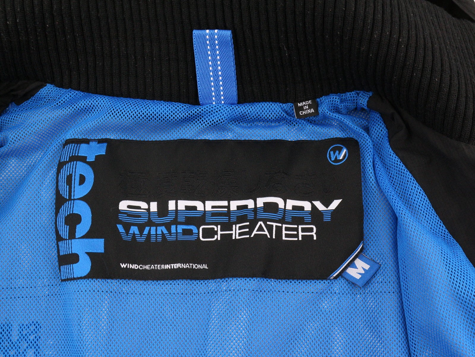 SUPERDRY Windcheater Men Jacket M Black Triple Zip Hooded