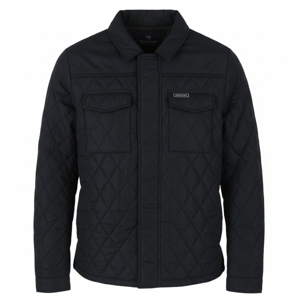 SCOTCH & SODA Men Jacket S Dark Blue Quilted Padded Lightweight