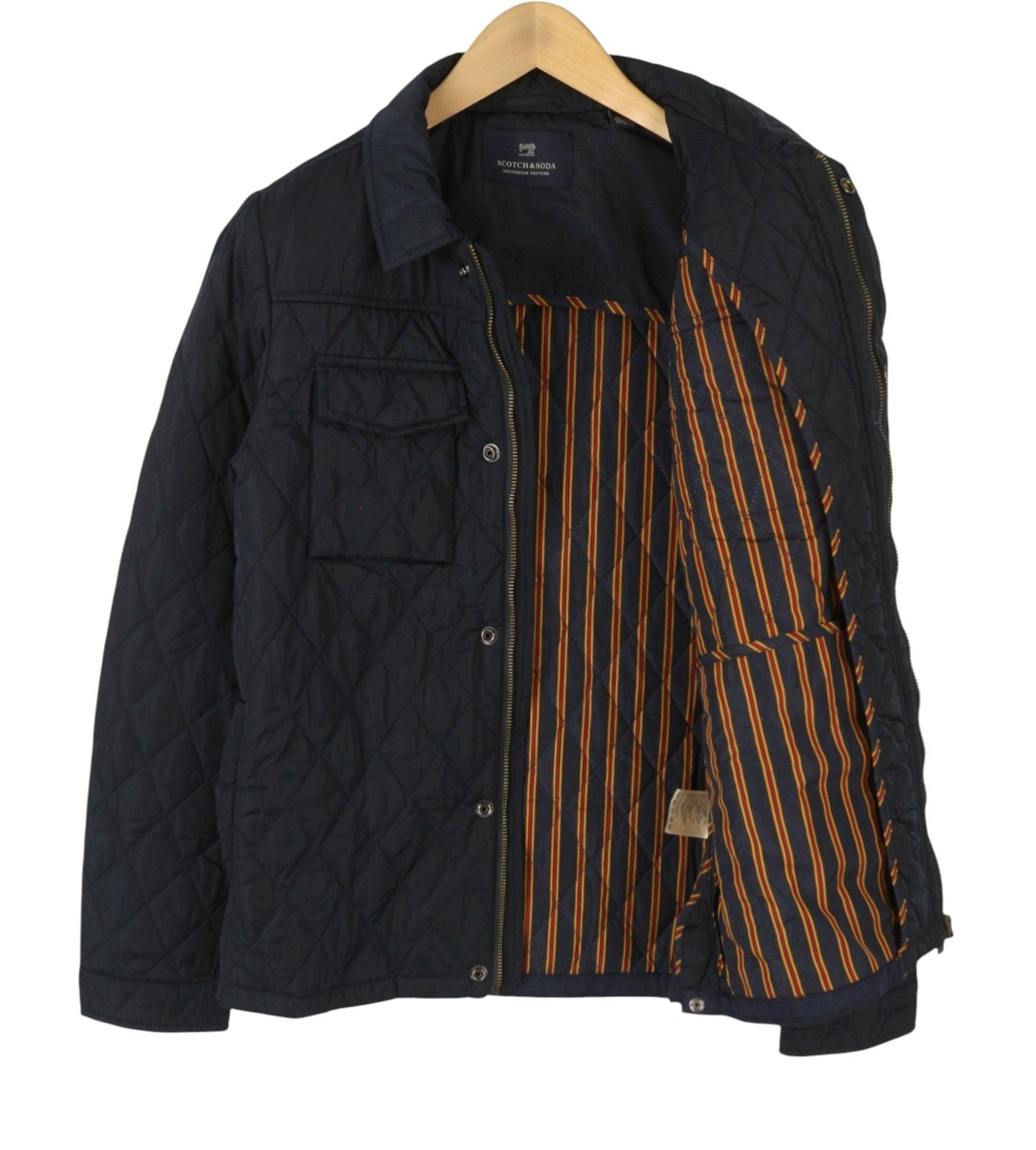 SCOTCH & SODA Men Jacket S Dark Blue Quilted Padded Lightweight