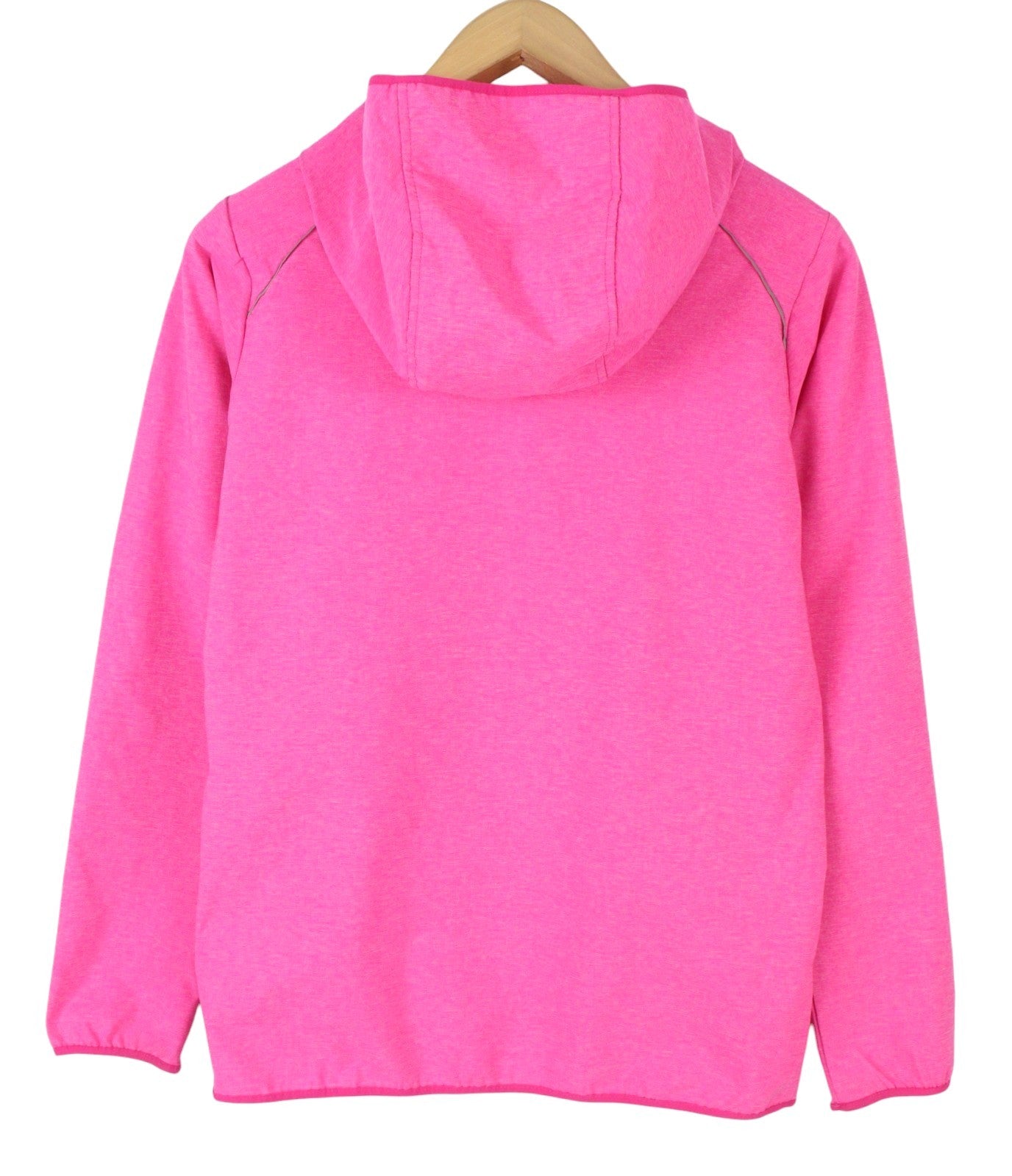 COLUMBIA Women Jacket XL Pink Melange Softshell Hooded Full Zip