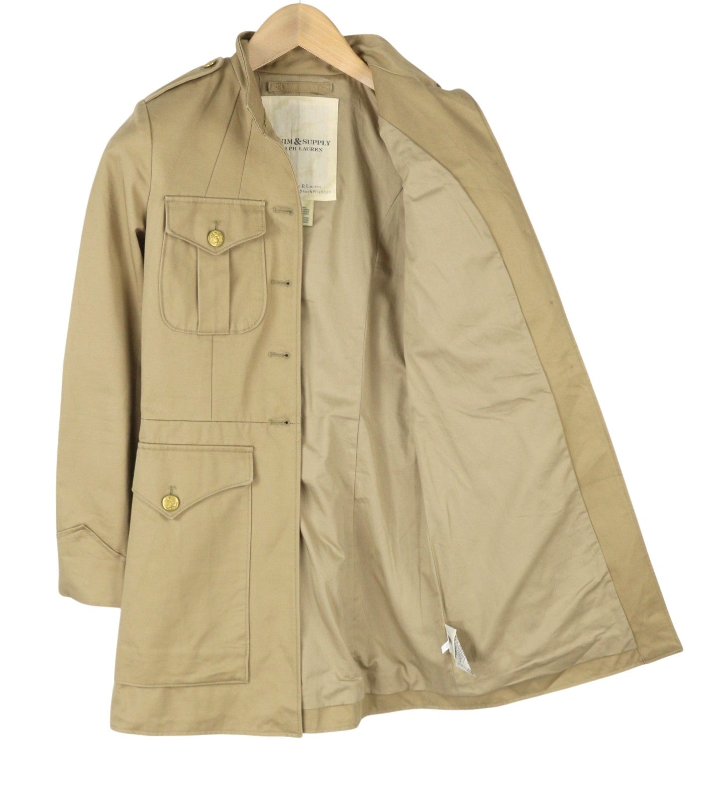 RALPH LAUREN Denim&Supply Women Coat S Beige Military Patch Pocket