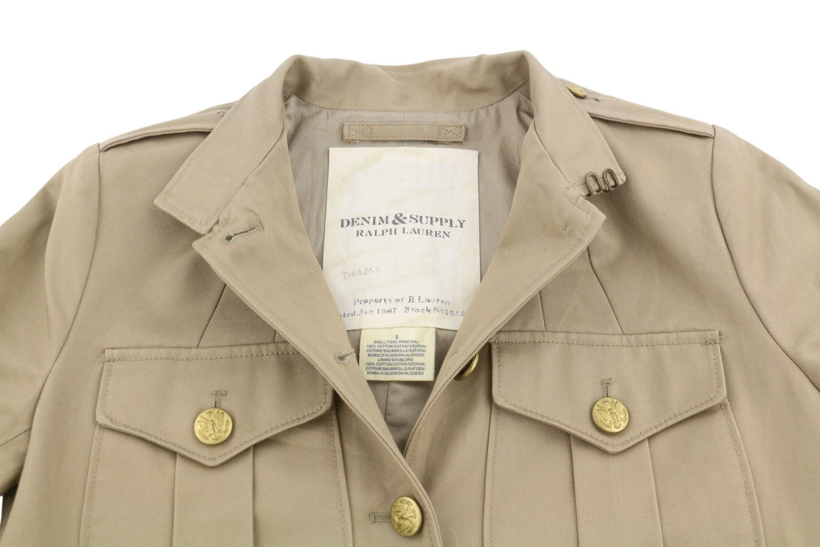 RALPH LAUREN Denim&Supply Women Coat S Beige Military Patch Pocket