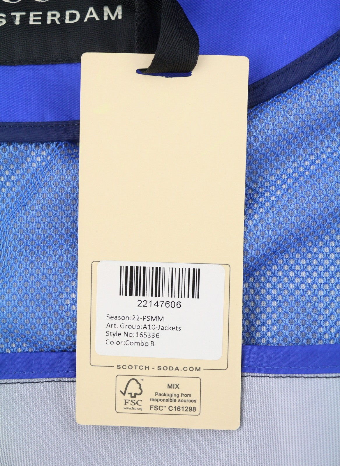 SCOTCH & SODA Men Jacket M Blue Waterproof Windproof Breathable