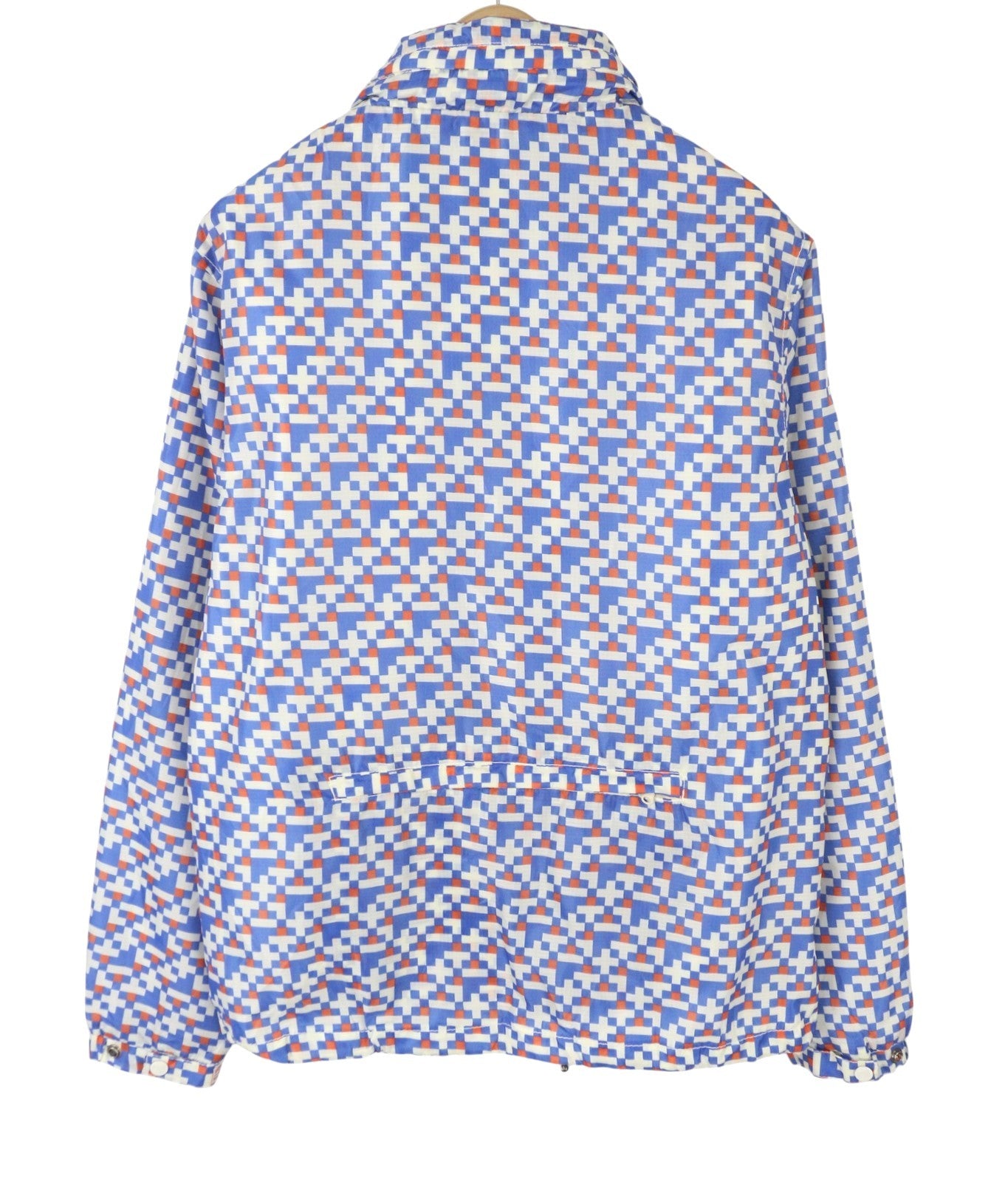 SCOTCH & SODA Men Jacket M Blue Patterned Hidden Hood Full Zip