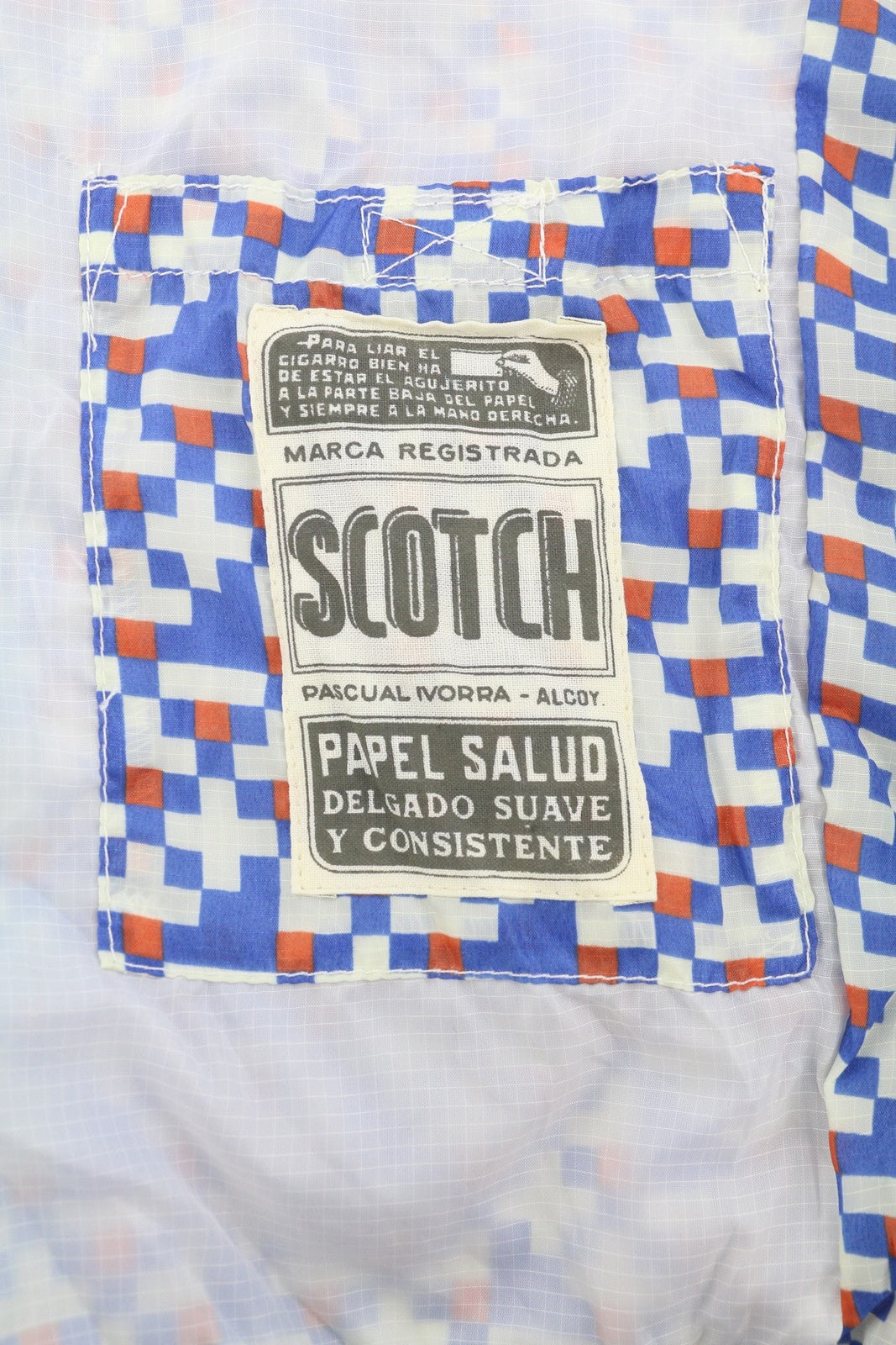SCOTCH & SODA Men Jacket M Blue Patterned Hidden Hood Full Zip