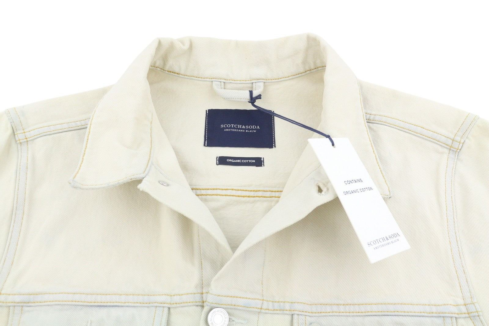 SCOTCH & SODA Trucker Men Jacket L Beige Tie Dye Organic Denim