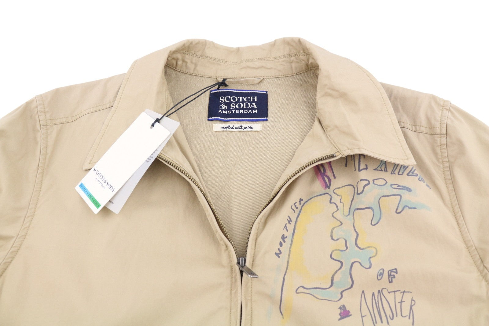 SCOTCH & SODA Men Jacket M Beige Patterned Spread Bomber