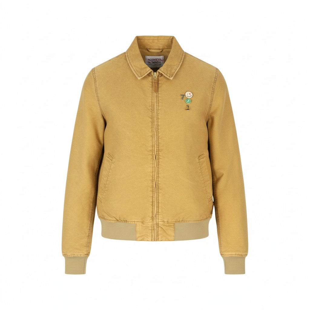 SCOTCH & SODA Men Jacket M Beige Padded Spread Full Zip Bomber