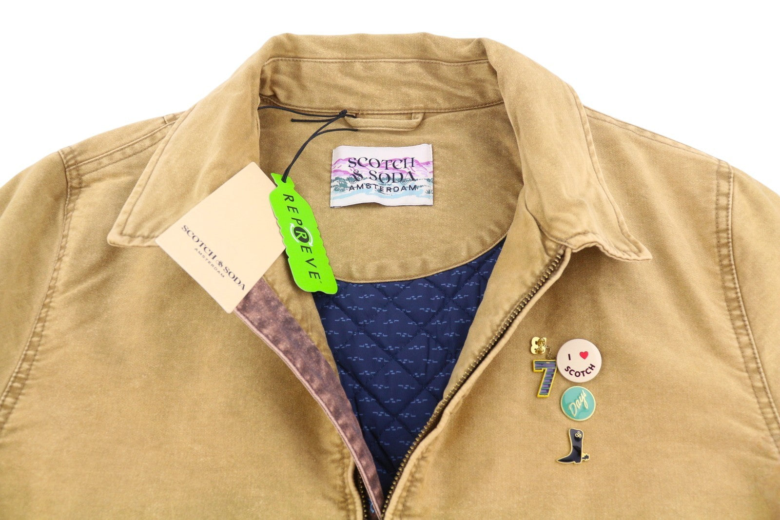 SCOTCH & SODA Men Jacket M Beige Padded Spread Full Zip Bomber