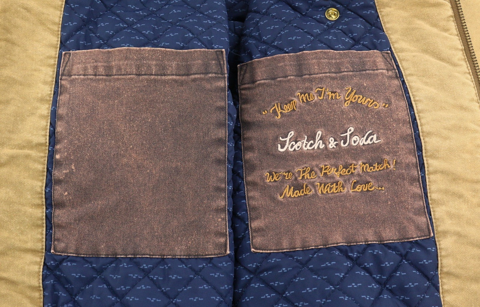 SCOTCH & SODA Men Jacket M Beige Padded Spread Full Zip Bomber