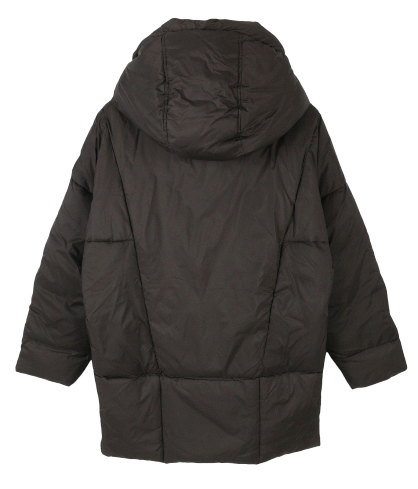 REPLAY W7453 Women Jacket M Dark Brown Quilted Hooded Mid-Length