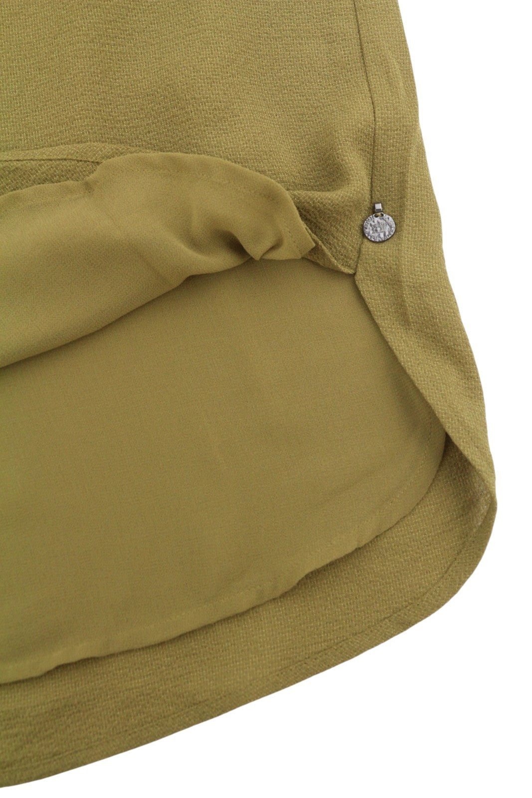 MAISON SCOTCH Women Dress XS Khaki Green V-Neck Short Sleeve Mini