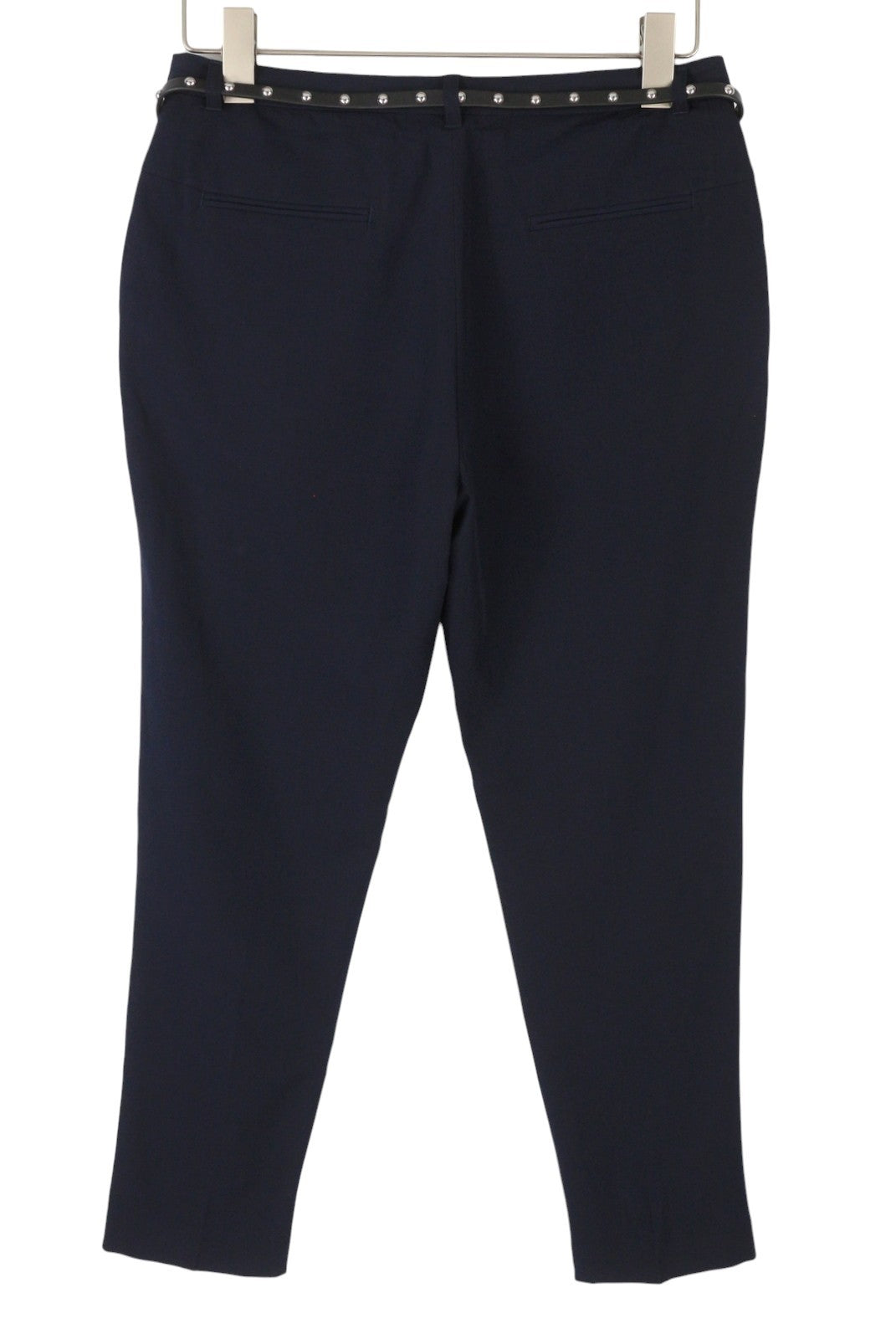 MAISON SCOTCH Women Trousers S Dark Blue Belted Cropped Slim Chino