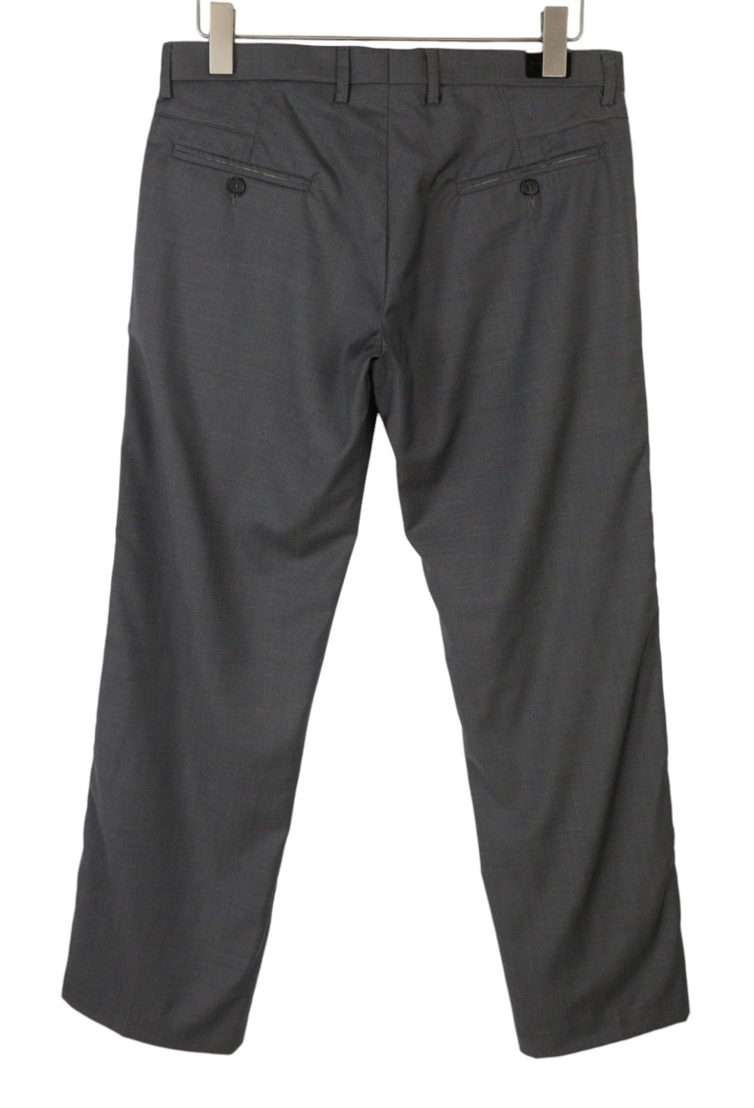 JOHN RICHMOND Women Trousers EU44 W33 Grey Wool Side Line Flared Leg