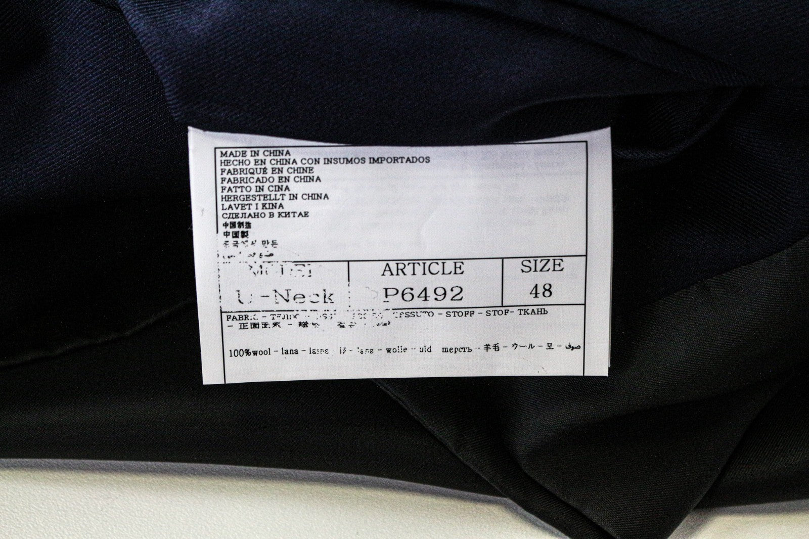 SUITSUPPLY U-Neck Men Suit UK38R Blue 2-Piece Slim Melange Wool Tuxedo Classic