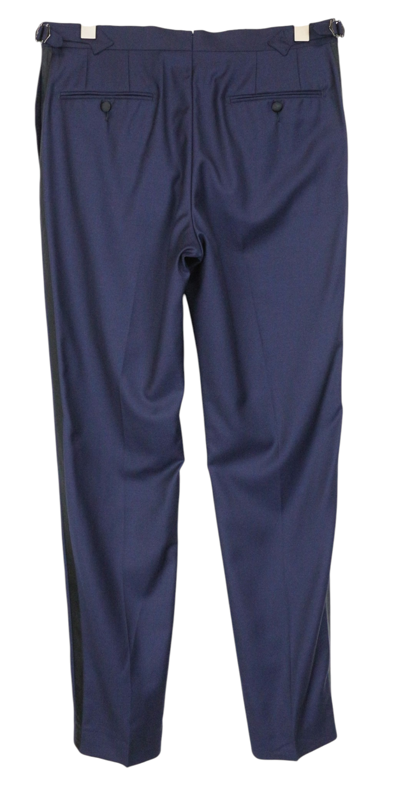 SUITSUPPLY U-Neck Men Suit UK38R Blue 2-Piece Slim Melange Wool Tuxedo Classic