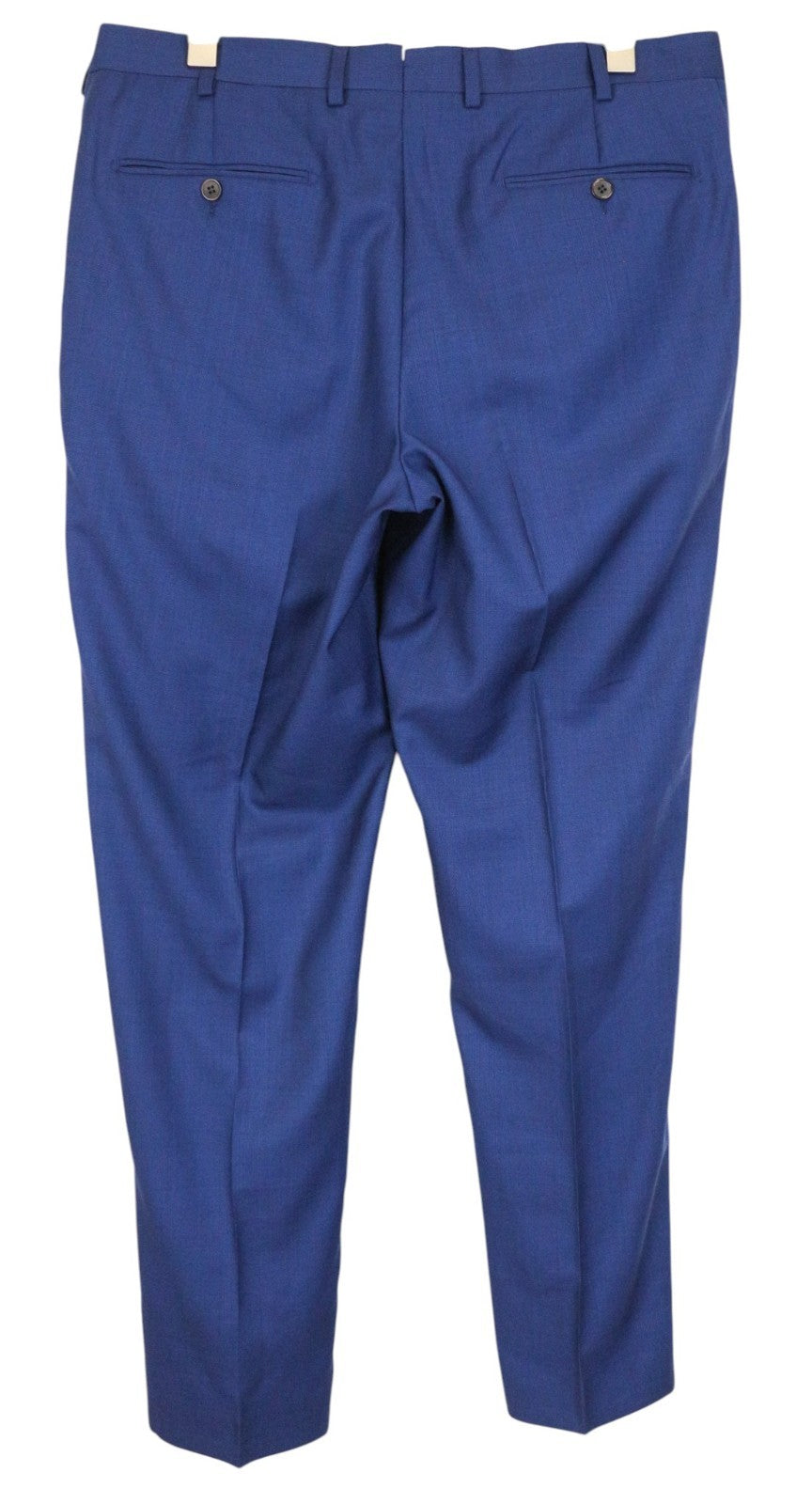 SUITSUPPLY Brescia Men Trousers UK44L Flat-Front Mid Blue Slim Glen Check Wool