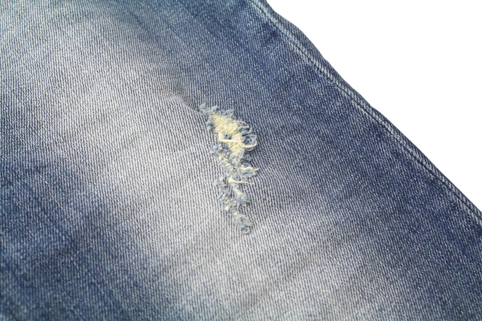 TAKESHY KUROSAWA TK75 Men Jeans W30 Blue Slim Distress Stretch Button-Fly