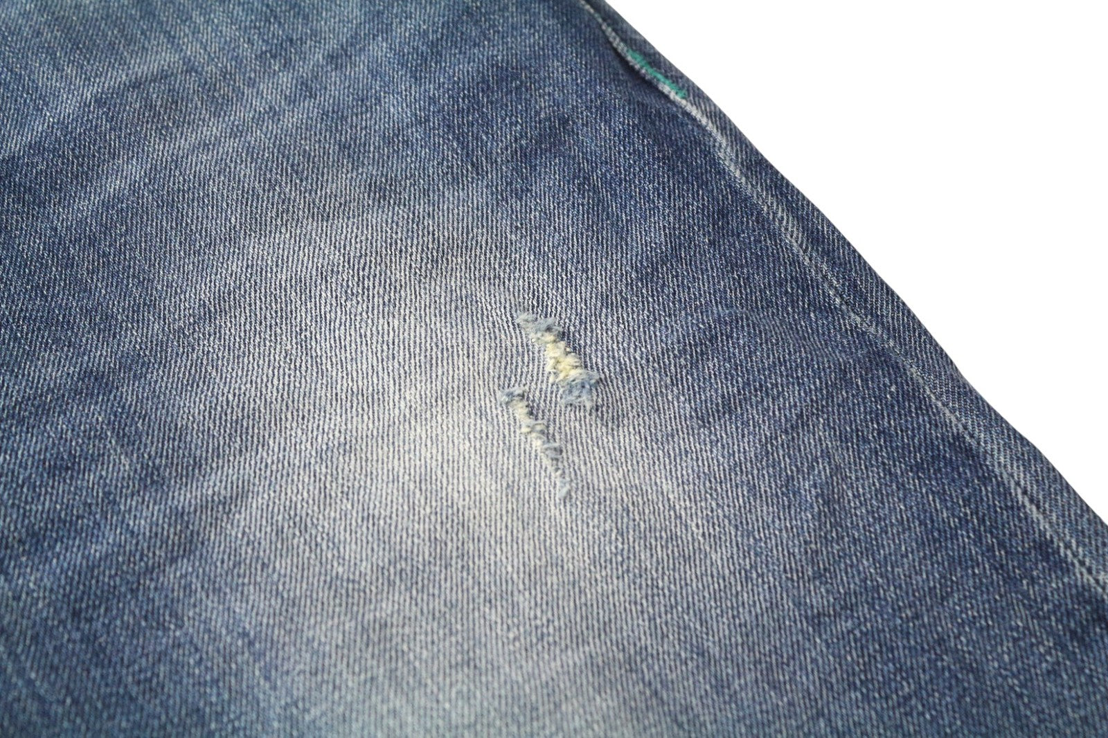 TAKESHY KUROSAWA TK75 Men Jeans W30 Blue Slim Distress Stretch Button-Fly