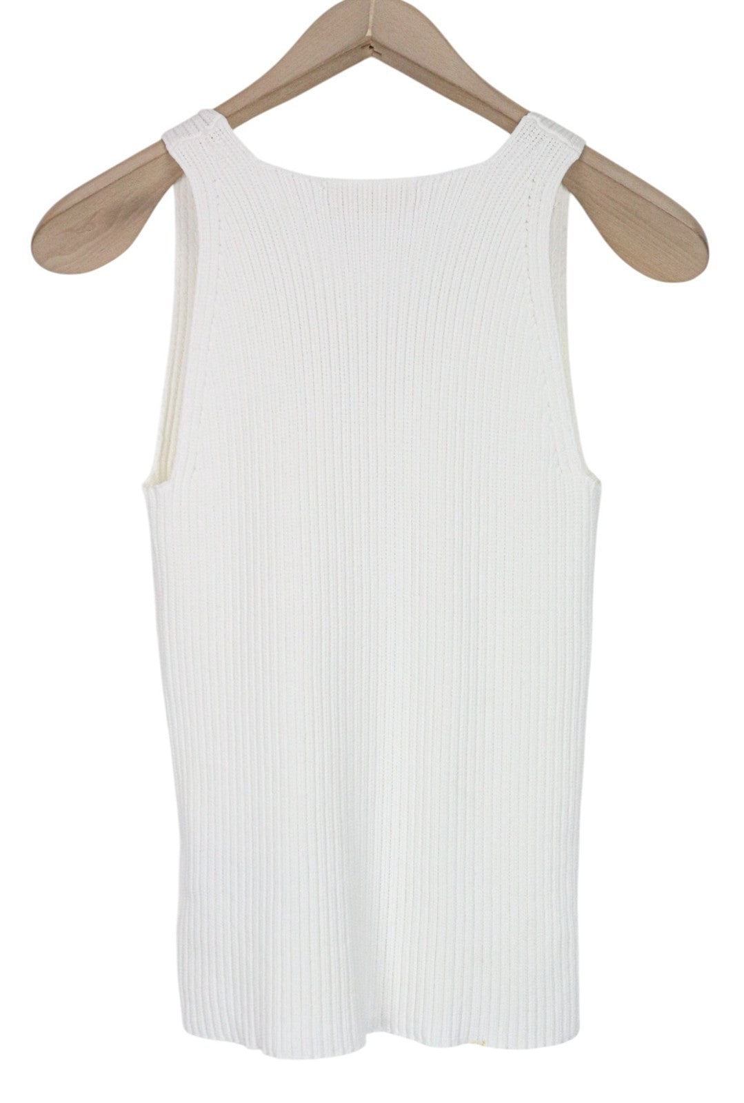 SUISTUDIO Dana Women Top XS Off-White Slim Knitwear Ribbed Sleeveless Tank