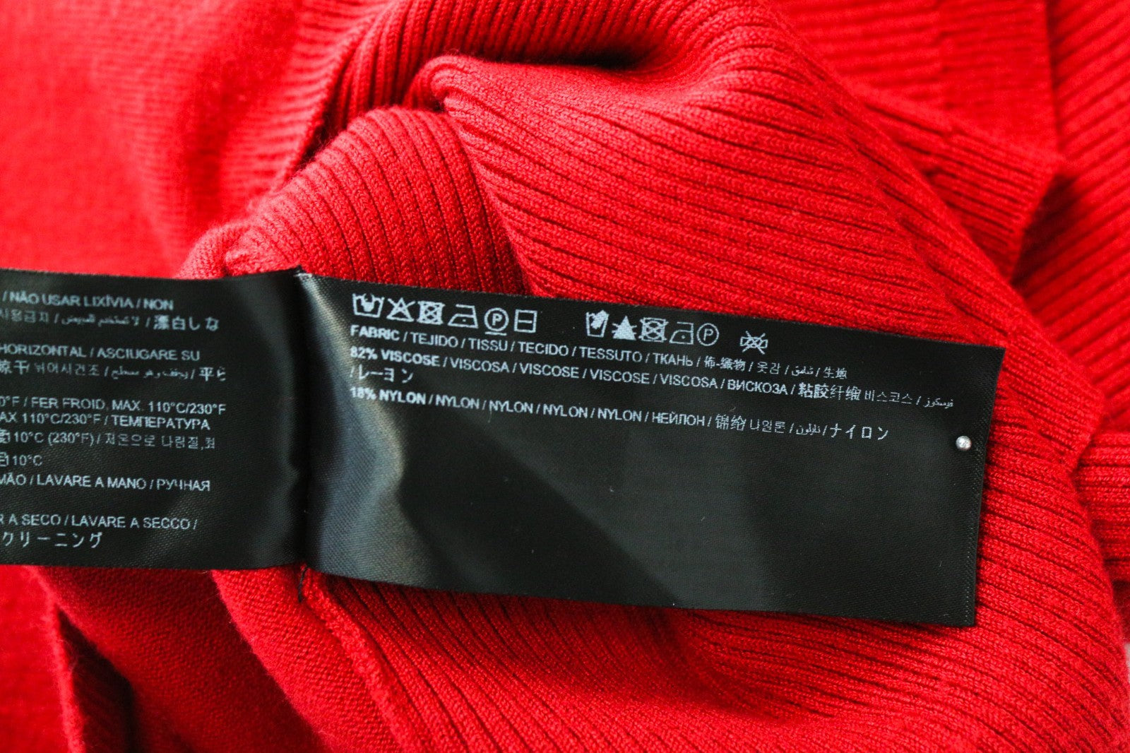 SUISTUDIO Haze Women Top S Bright Red Slim Knit Ribbed Turtleneck Sleeveless