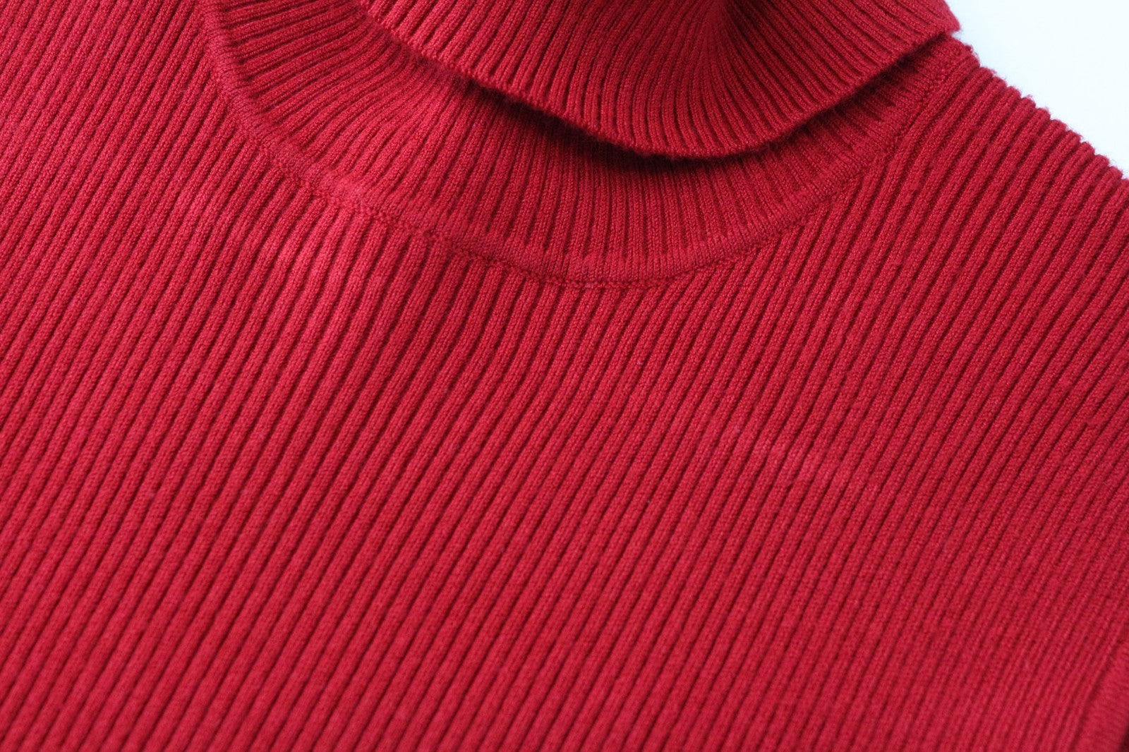SUISTUDIO Haze Women Top S Bright Red Slim Knit Ribbed Turtleneck Sleeveless