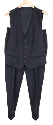 SUITSUPPLY Ferrara Men Suit UK38S Navy Blue 2-Piece Formal Slim Cut Pure Wool