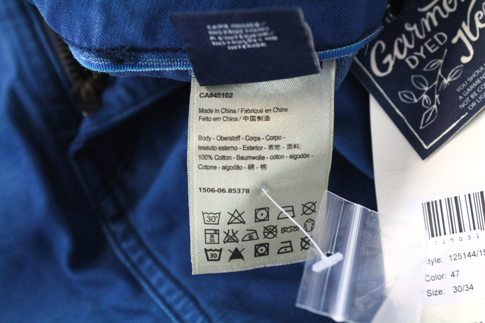 SCOTCH & SODA Theon Men Trousers W30/L34 Blue Dyed Loose Taper Chino