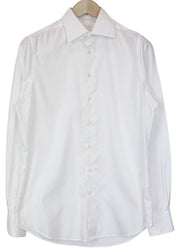 SUITSUPPLY Traveller Men Shirt 38/15 Slim Fit Long Sleeve White Pure Cotton