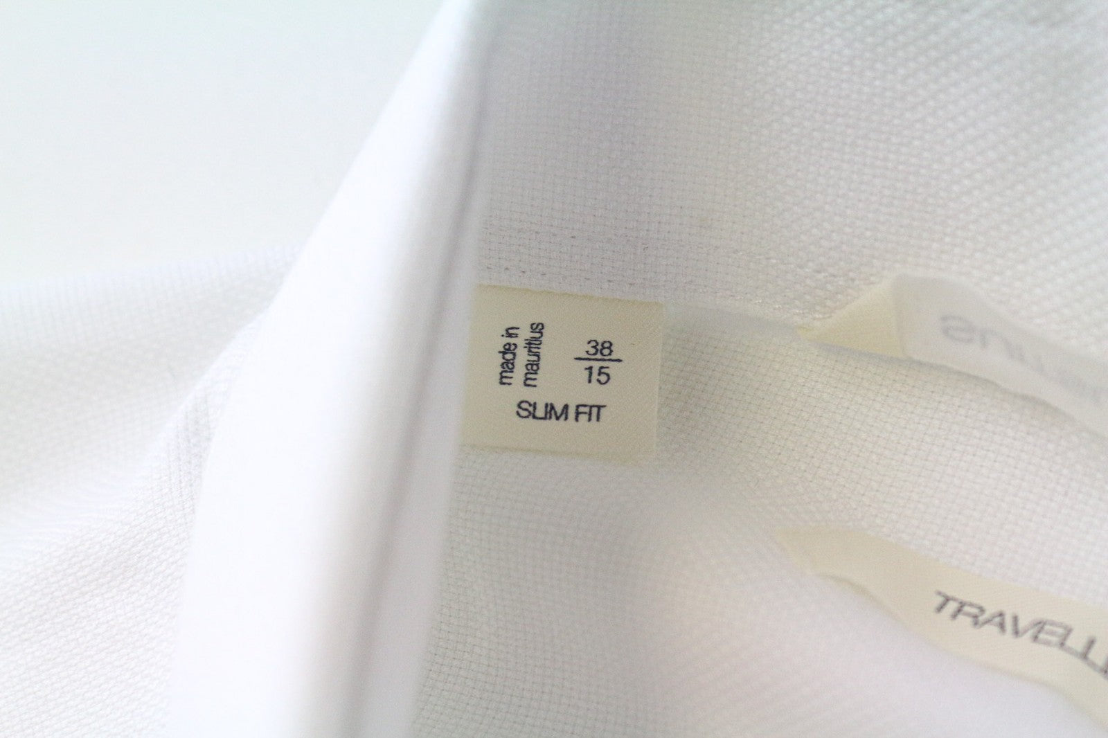 SUITSUPPLY Traveller Men Shirt 38/15 Slim Fit Long Sleeve White Pure Cotton