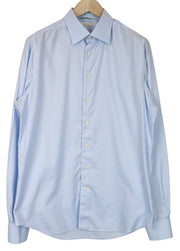 SUITSUPPLY Men Shirt 42L/16 1/2L Slim Blue Pure Cotton Button-Up Formal Twill