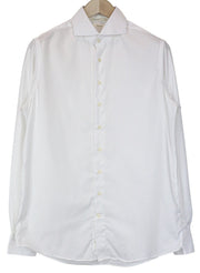 SUITSUPPLY Traveller Men Shirt 40 Slim White Pure Cotton Long Sleeved Formal