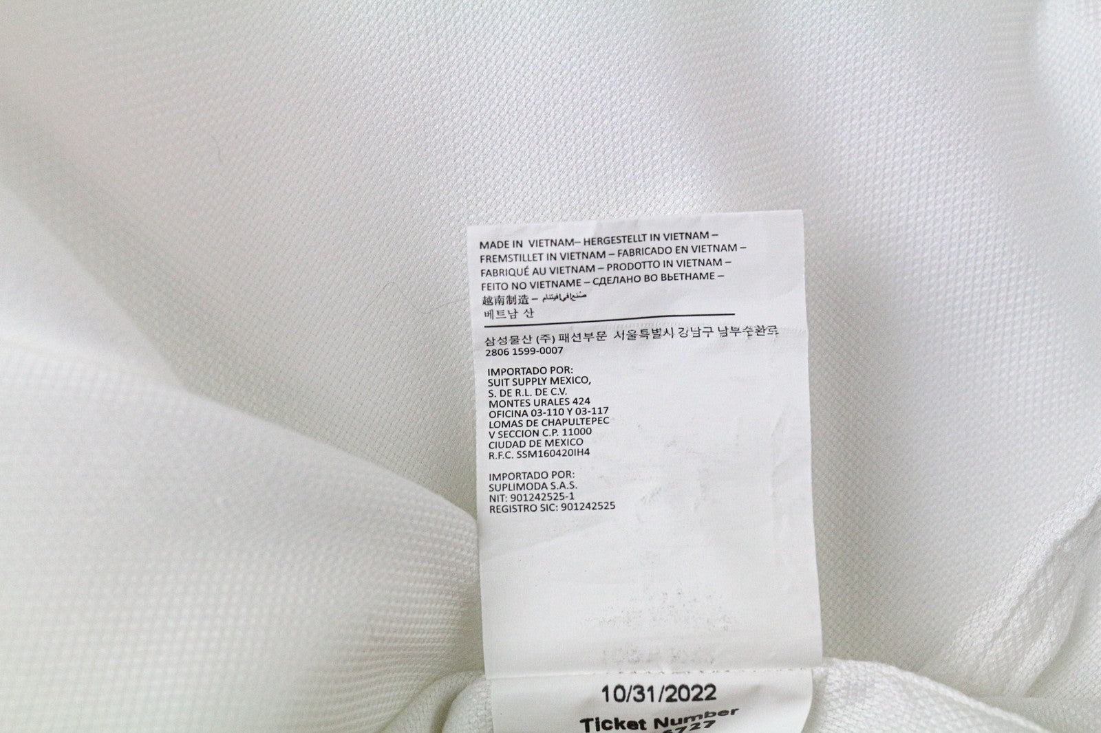 SUITSUPPLY Traveller Men Shirt 40 Slim White Pure Cotton Long Sleeved Formal