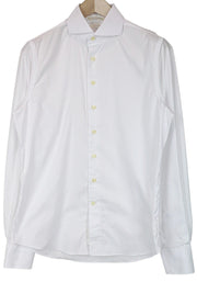 SUITSUPPLY Traveller Men Shirt 40 Extra Slim White Pure Cotton Cutaway Twill