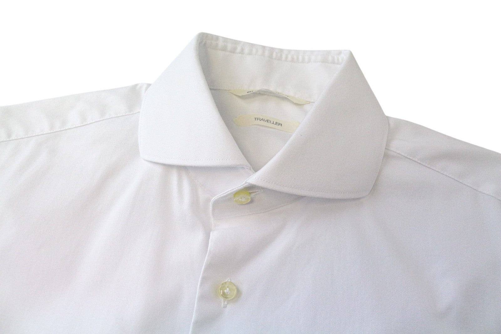 SUITSUPPLY Traveller Men Shirt 40 Extra Slim White Pure Cotton Cutaway Twill