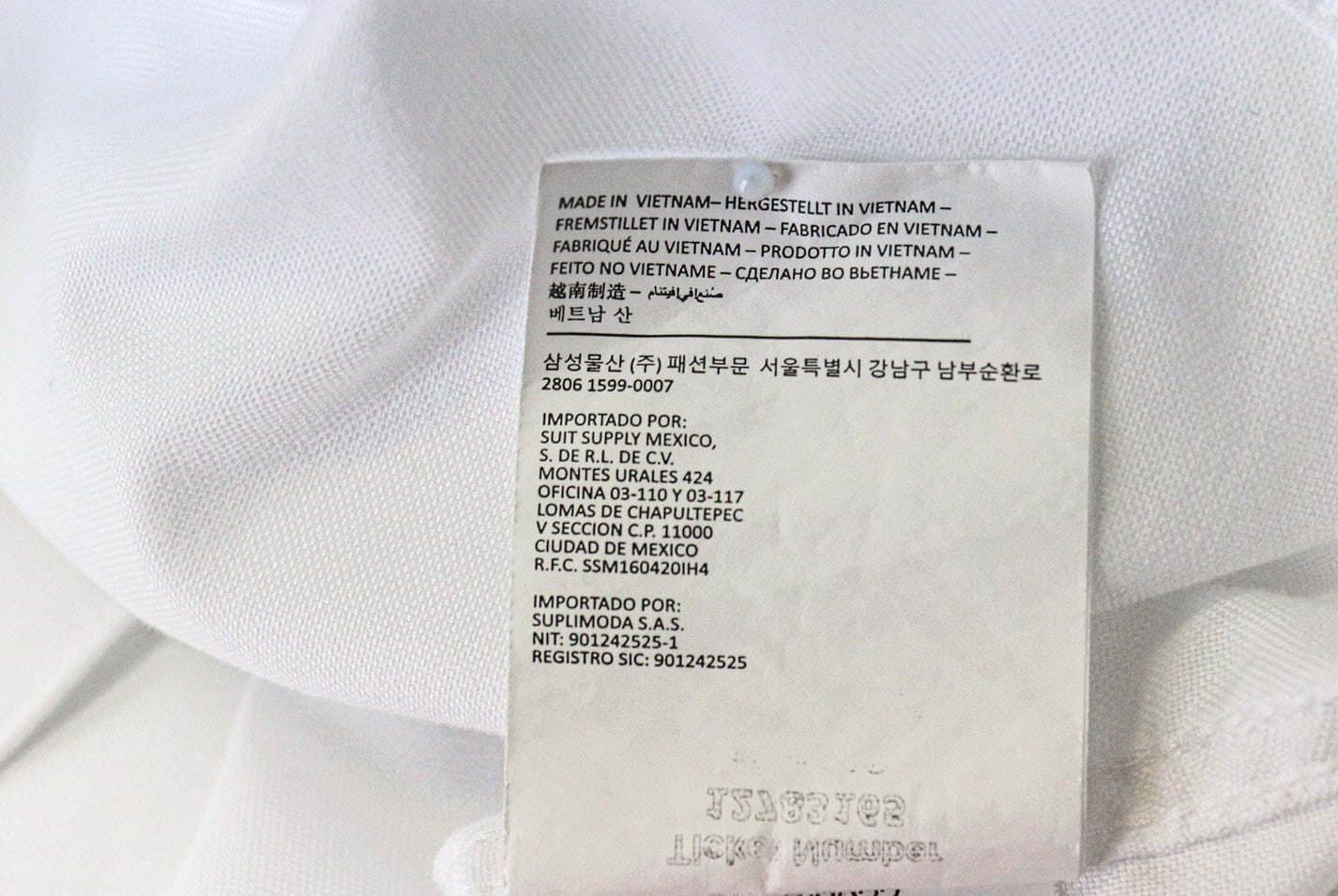 SUITSUPPLY Traveller Men Shirt 40 Extra Slim White Pure Cotton Cutaway Twill