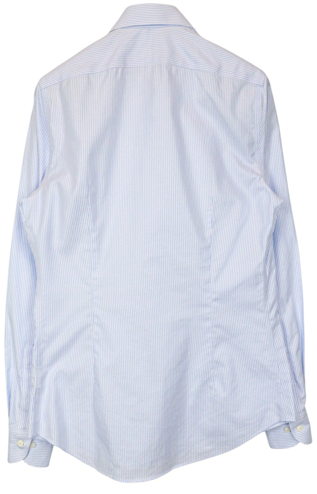 SUITSUPPLY Men Shirt 39L/15 1/2L Extra Slim Blue Cotton Striped Pattern Twill
