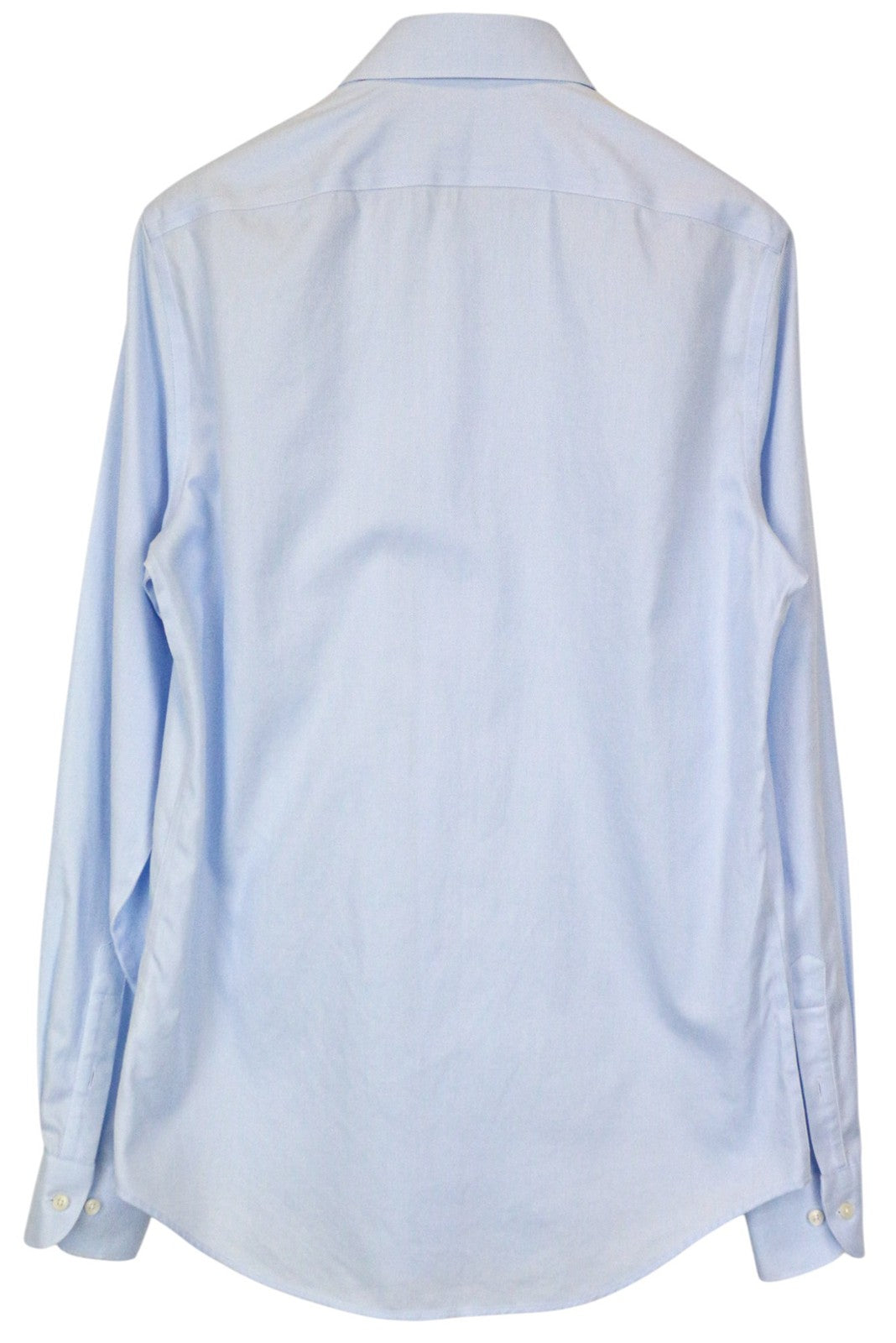 SUITSUPPLY Men Shirt 40L/15 3/4L Slim Blue Pure Cotton Plain Long Sleeved