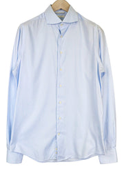 SUITSUPPLY Men Shirt 40L/15 3/4L Slim Fit Blue Pure Cotton Cutaway Twill