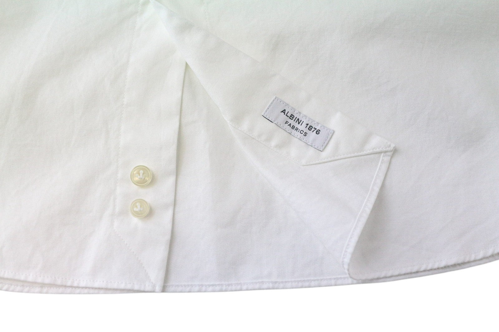 SUITSUPPLY Men Shirt 46/18 Slim White Pure Cotton Cutaway Twill Long Sleeve