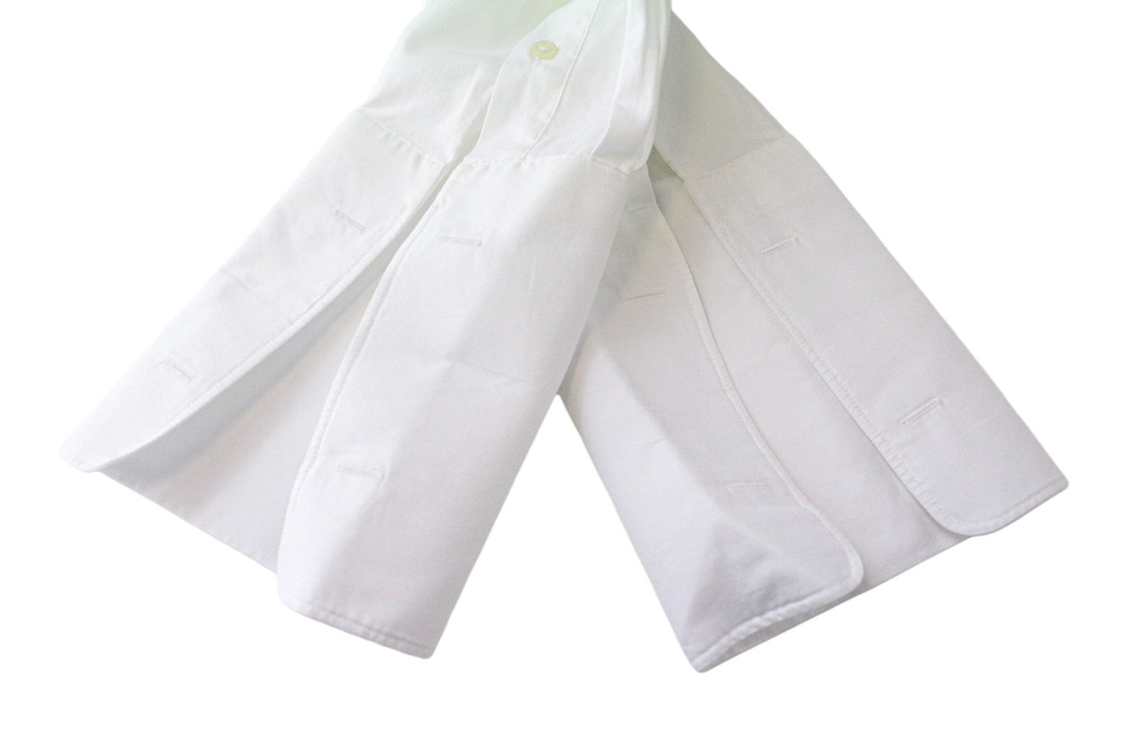 SUITSUPPLY Men Shirt 46/18 Slim White Pure Cotton Cutaway Twill Long Sleeve