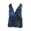 Blue Polyester Blouse