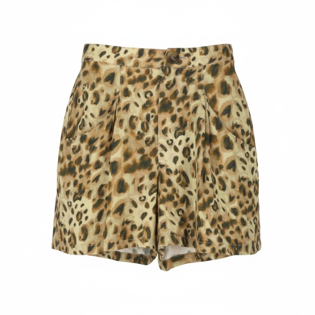 Brown Viscose Shorts