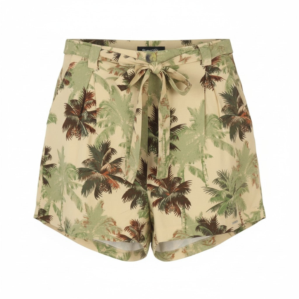 Brown Viscose Shorts