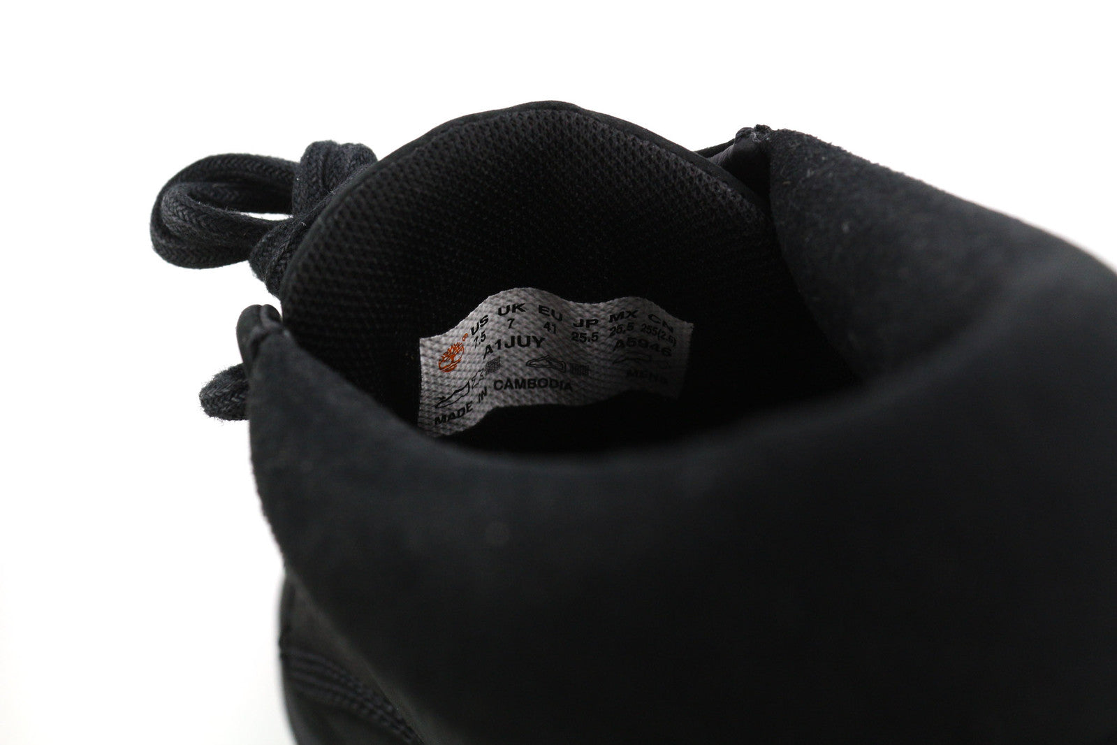 TIMBERLAND A1JUY vyriški aulinukai EU40/41 juodi odiniai su raišteliais, migdolų nosimi. 